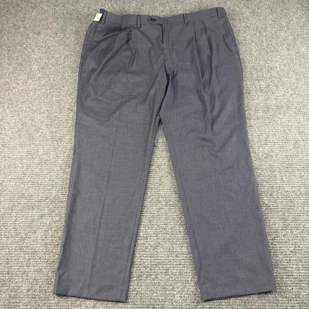 Ralph Lauren Pants Mens 42x30 Blue Comfort Flex Pleated Dress Stretch Slacks